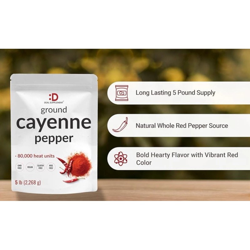 DEAL SUPPLEMENT Cayenne Pepper Powder 5 Pounds, Extra Hot, Great