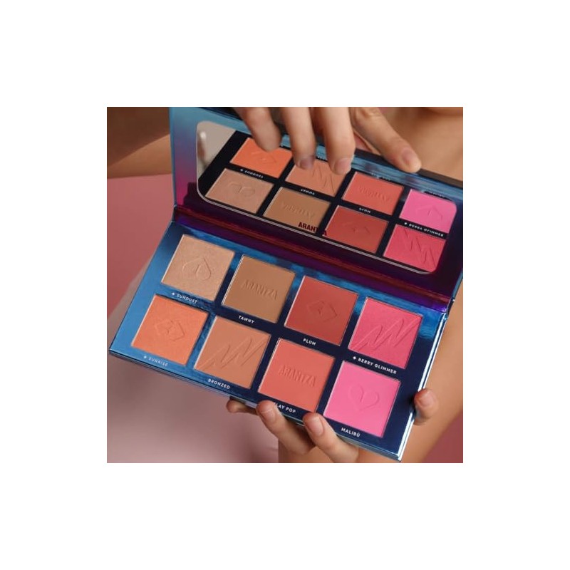 Paleta Rubor Sunset Blush Iluminador Maquillaje Arantza