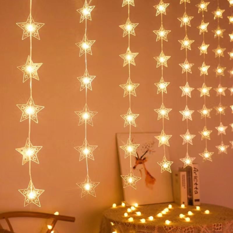 Fairy Christmas Lights LED Star String Lights with Remote for