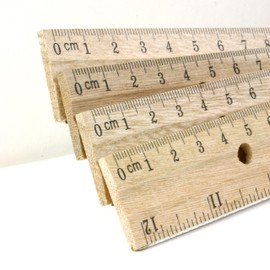 BAZIC Products Wooden Ruler – Single Metal Edge Drafting Ruler for Measuring, Drawing & Crafting, Wooden Straight Edge Ruler for School & Office, 12 Inch, 24-Pack
