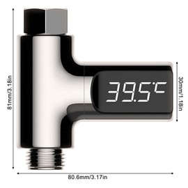 BAIFULAI LED Digital Bath Thermometer, Bath Thermometer, 5-85°C, Real Time Water Flow with 360° Rotating Screen, Baby Water Thermometer, Shower Thermometer, Bathtub Bathroom Thermometer