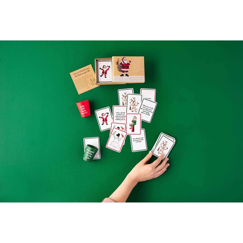 Mud Pie Christmas Card Drinking Game, Red