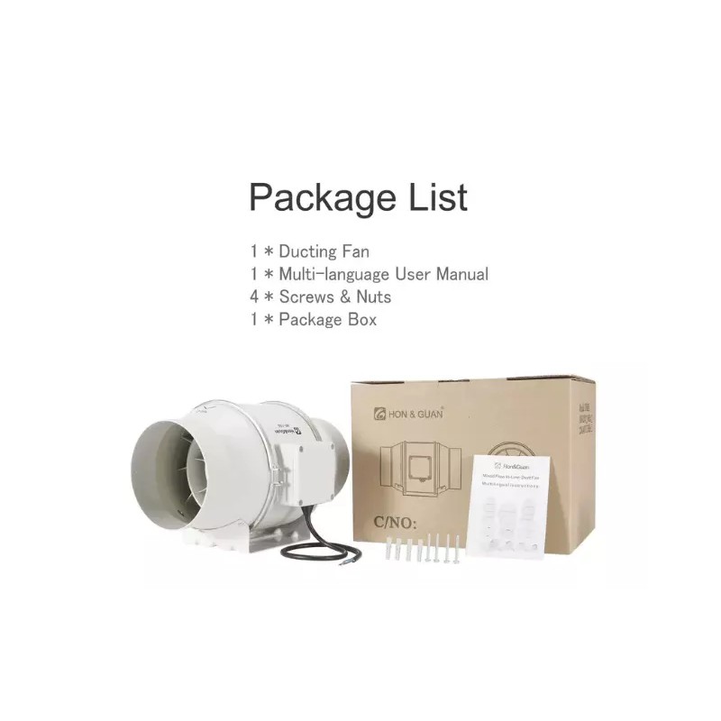 Hon&Guan Hon & Guan Inline Duct Fan 6" High Effeciency
