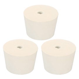 sourcing map Rubber Tapered Plug 38mm to 46mm with Hole Test Tubes Bungs Stopper White for Lab Home 3 Pieces