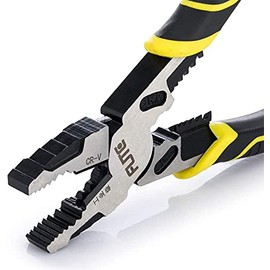4-in-1 Combination Pliers 225 mm / 9 Inch with Wire Stripper + Wire Crimper + Wire Cutter + Winding Function, Chrome Vanadium Steel Forged