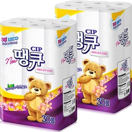 Thank You Natural Pulp 3-Ply 30 Rolls Plus 30 Rolls / 땡큐 천연펄프 3겹 30롤 플러스 30롤