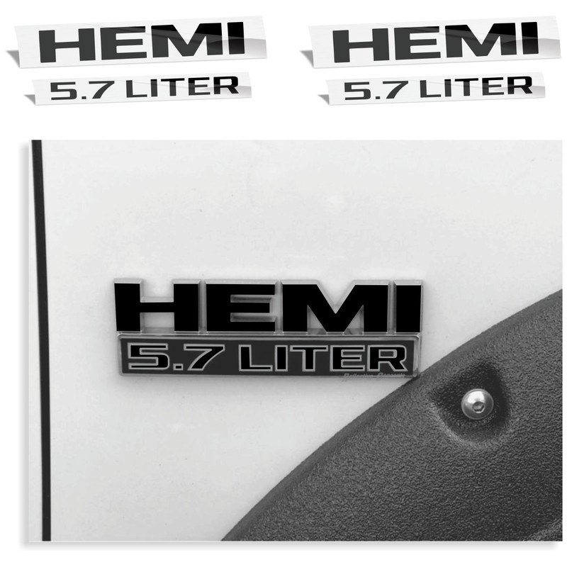 HEMI 5.7 Liter Emblem Overlay Decal - 2013-2018 Ram -