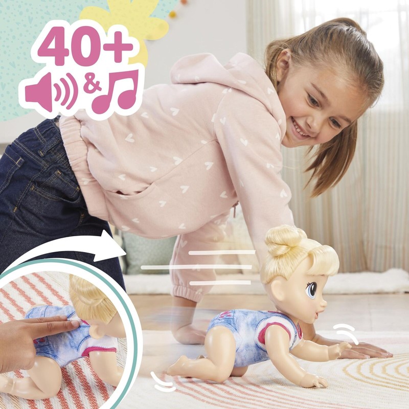 Baby Alive Harper Hugs Interactive Crawling Baby Doll Playset with