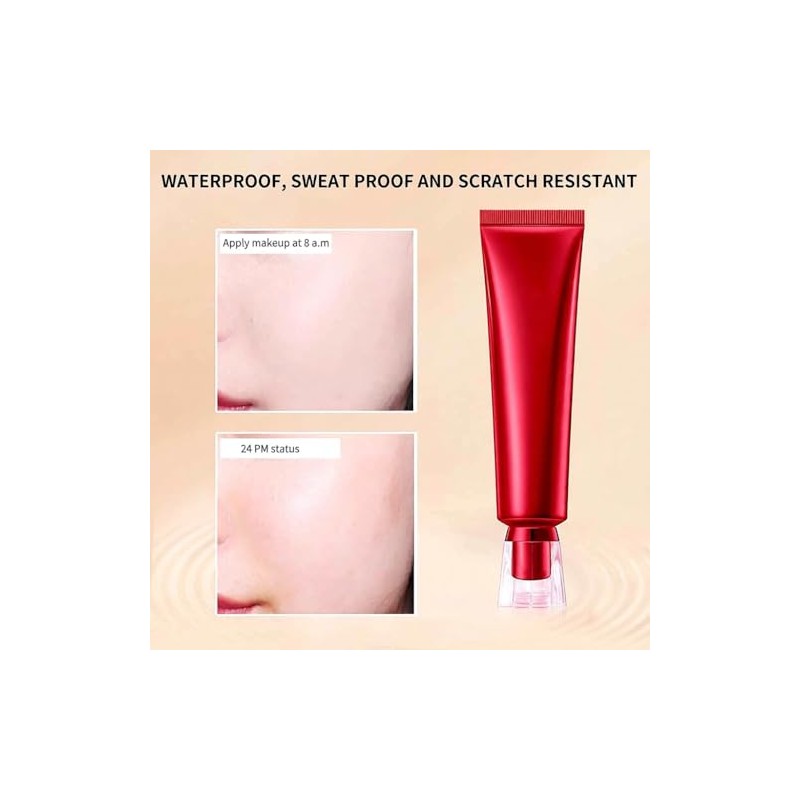 Crema Hidratante Base de Maquillaje Líquida Correctora Natural con Hidratación