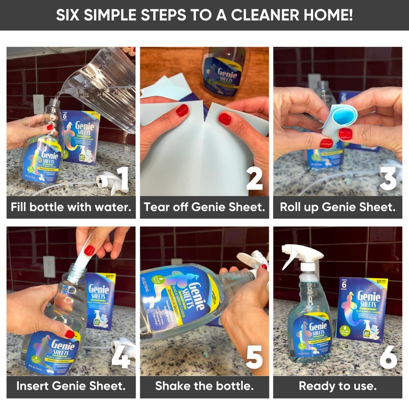 Genie Sheets Glass & Mirror Cleaner | Concentrate Makes 6