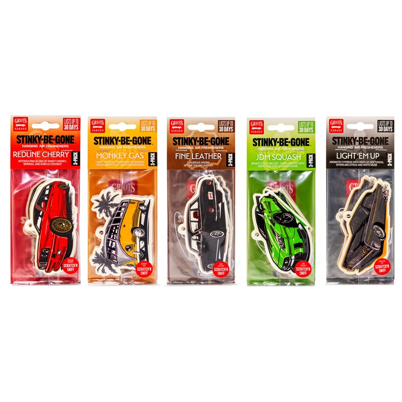 Griot's Garage 10823 Stinky-Be-Gone Hanging Air Fresheners - Fine Leather