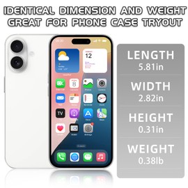 Dummy Fake Phone Model, Looks Like The RealPhone Compatible withPhone 16 Pro Max, for Cellphone Store Display or Send a ToyPhone for Kids (16,White,The Screen is Printed with Patterns)