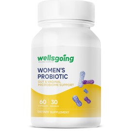 Wellsgoing Women's Probiotic 20 Billion CFU – Gut & Vaginal Microbiome Support – Digestive Health Probiotic Supplement – 60 Capsules