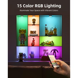 EZVALO Under Cabinet Lighting,1000mAh Rechargeable Puck Lights with Remote,3 Color Temps & 12 RGB Motion Sensor Closet Lights Indoor,Dimmable Under Cabinet Lights for Kitchen,Cabinets,Closet (3 Packs)