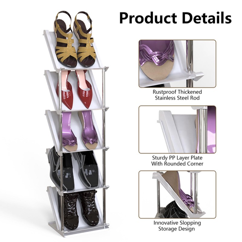 KOCASO Vertical Shoe Rack, 8 Tier Vertical Narrow Tall Shoe