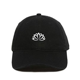 DSGN By DNA Lotus Flower Baseball Cap Embroidered Cotton Adjustable Dad Hat Black
