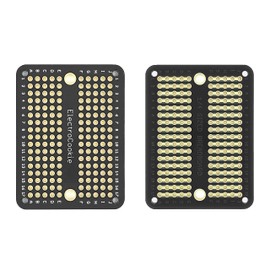ElectroCookie Mini PCB Prototype Board Solderable Breadboard for DIY Electronics, Compatible for Mini Arduino Soldering Projects, Gold-Plated (50 Pack, Black)