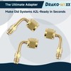 3Pcs A2L R-32 R-454B Adapter, 1/4" LH Female to 1/4"