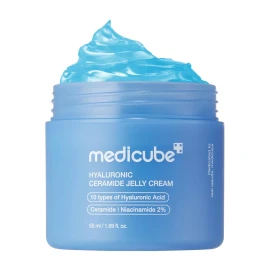 medicube Jelly Cream with Collagen,Niacinamide Freeze-Dried Hydrolyzed Collagen for Skin Barrier Hydration & 24H Glownet weight: 50 ml, color: Blue