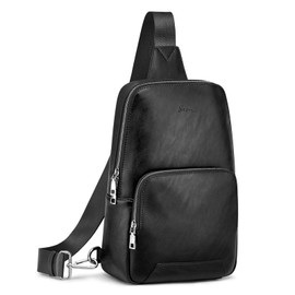 S-ZONE Sling Bag for Women Men RFID Blocking Genuine Leather Crossbody Purses