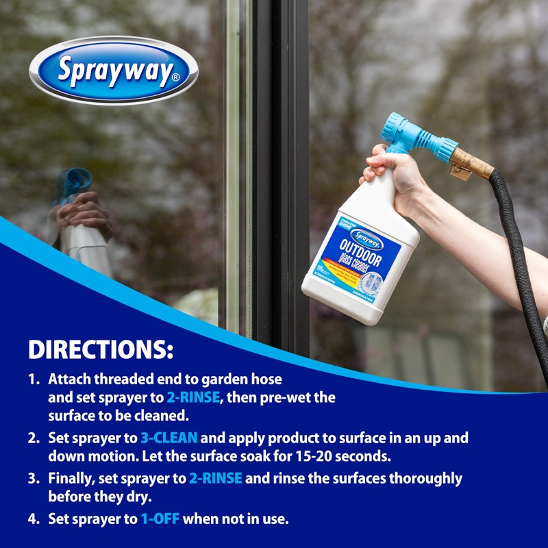 Sprayway Outdoor Glass Cleaner, 32oz | Streak-Free Shine, Foaming Action