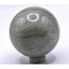 48mm 155g Greenish Aventurine Carved into Sphere Polished Natural Gemstone Crystal Mineral Décor Ball - India + Stand