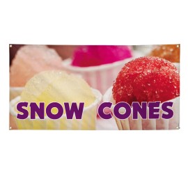 genetic/unbranded Vinyl Banner Multiple Sizes Snow Cones Outdoor Advertising Printing F Retail - 60x144inches
