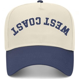 West Coast Upside Down Reversed Vintage Trucker Hat | Premium Snapback Baseball Hat for Men & Women (US, Alpha, One Size, Navy/Natural)