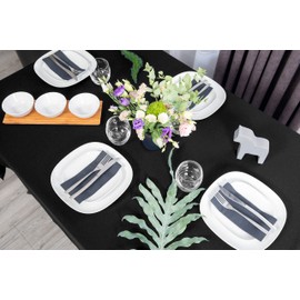 NIBLO Tablecloth, Table Runner, Table Linen, Table Decoration, Tablecloth (Black, Tablecloth - 120 x 160 cm)