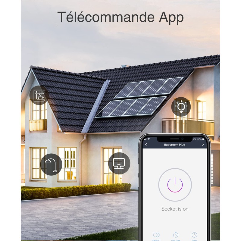 ONEPLUG Mini-Steckdose, WLAN, intelligente Steckdose, TÜV-zertifiziert mit App-Steuerung, Messung des