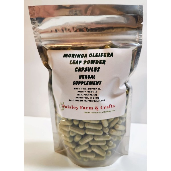 Moringa Oleifera Leaf Capsules Non GMO - Herbal Supplement - 100% Pure Leaf Powder! (300) - Made Fresh On Demand!