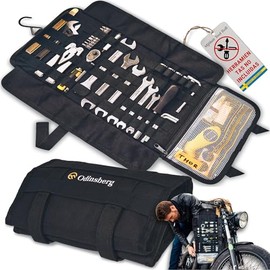 ODINSBERG Bolsa de Herramientas Enrollable - SIN Herramientas Incluidas - Estilo Heavy Duty - para Moto Enduro Carro y Bicicleta - Estuche Organizador Porta Herramientas en Poliester Impermeable