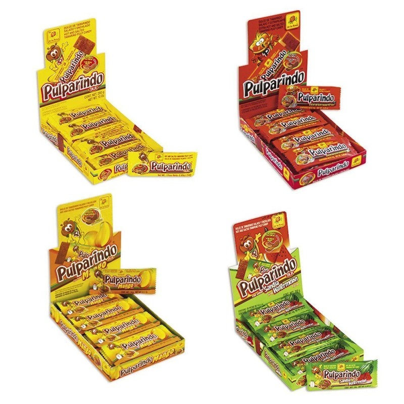Pulparindo Flavors Bundle 4 Piece Assortment Mango Watermelon Extra Hot