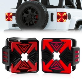 LED Tail Lights Assembly For 2007-2018 Jeep Wrangler JK JKU Rear Tail Lamps w/Running Lights Turn Signal Brake Lights Reverse Lights 1 Pair of Tail Lamps