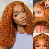 GOLFMAX Ginger Water Wave Bob Wig Human Hair Transparent HD
