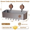 HONGYUETECH Suction Cup Shower Caddy, Removable Plastic Shower Shelf with