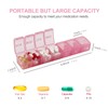 2 PCS Small Weekly Pill Organizer 7 Days,Pocket Daily Pill