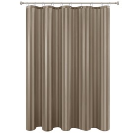 Biscaynebay - Cortina de ducha de tela o forro de 72 x 72 pulgadas, repelente al agua de damasco a rayas de color gris pardo, lavable a máquina