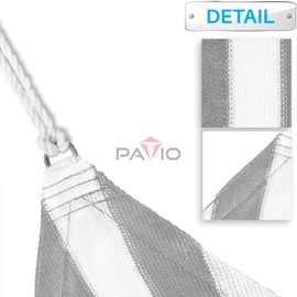 Patio Paradise 8' x 20' Gray White Stripe Sun Shade Sail Rectangle Canopy UV Block with Installation Hardware Kits Commercial Grade for Patio Backyard Lawn Garden Outdoor Activities -Customized