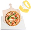 PIZZA STONE 15 x 12'' Rectangular Pizza Stone For Oven Baking & BBQ With Wooden Peel