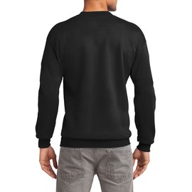 JustBlanks Fleece Sweatshirt for Men Tall Men’s Sweatshirt Crewneck Sweatshirt Relaxed-Fit Pullover Sweatshirt - Jet Black - LT