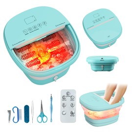 torktak Pedicure Foot Spa with Bubble and Heat,Collapsible Foot Soaking Tub with Remote Control,Pedicure Tools for Feet,Foot Bath Soak Tub Gift for Women/Men,Mom/Dad