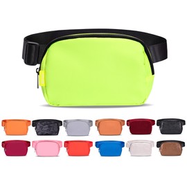 Belt Bag for Women Fanny Pack Dupes, Ginsco Crossbody Bag with Adjustable Strap, Waterproof Unisex Lightweight Everywhere Belt Bag Waist Pouch Fits Hiking Running Travel Fluorescent Green M125