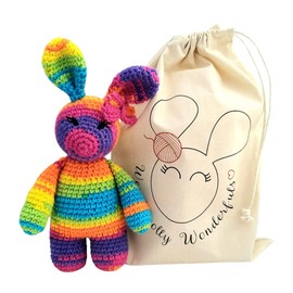 Crochet Kit - Complete Beginner Lollipop the Rainbow Bunny - Learn to Crochet