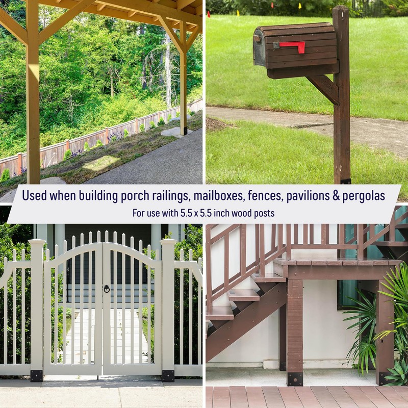 U Shaped 6x6 Deck Post Concrete Anchor Spike, Fence Post