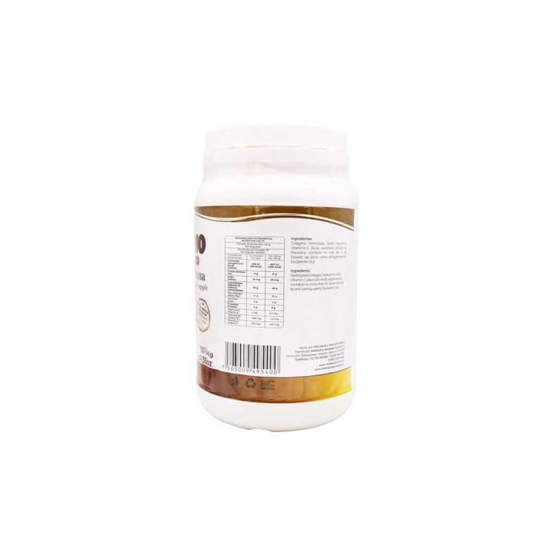 Pretty Bee Nutrition Colágeno Ácido Hialurónico Sabor Manzana Suplemento Alimenticio