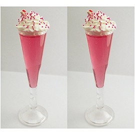 Set of 2 Pink Birthday Party Punch Drinks for 14 inch and 18 Inch Dolls American Girl, Journey Girls, Our Generation, Madame Alexander, Wellie Wishers, Hearts for Hearts, Glitter Girls Dolls