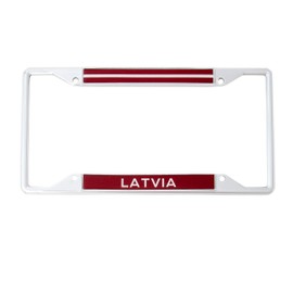Desert Cactus Country of Latvia Latvian Flag License Plate Frame for Front or Back of Car Vehicle Truck Latvian