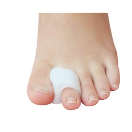 MENOCADY Pack of 12 Gel Toe Separator, (1/4" Thick) Big Toe Spacers, Single Loop Toe Spreader for Bunions, Overlapping Toe, Corrector and Spacer (White)