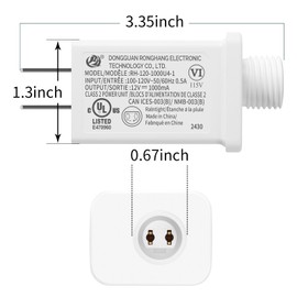 Replacement Yard Inflatable Adapter Power Supply Adaptor - 12V 1.0A 1Pcs - Inflatable Plug Replacement Class 2 Power Supply - White - for Christmas Tree Light/Thanksgiving Yard Blow Up Decorations